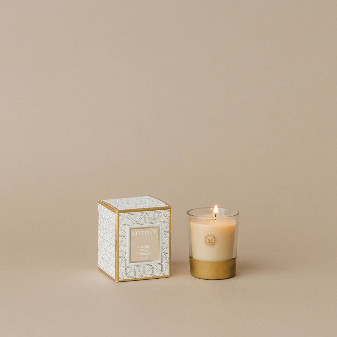 Votivo Gilded Pear Holiday Collection Votive Candle