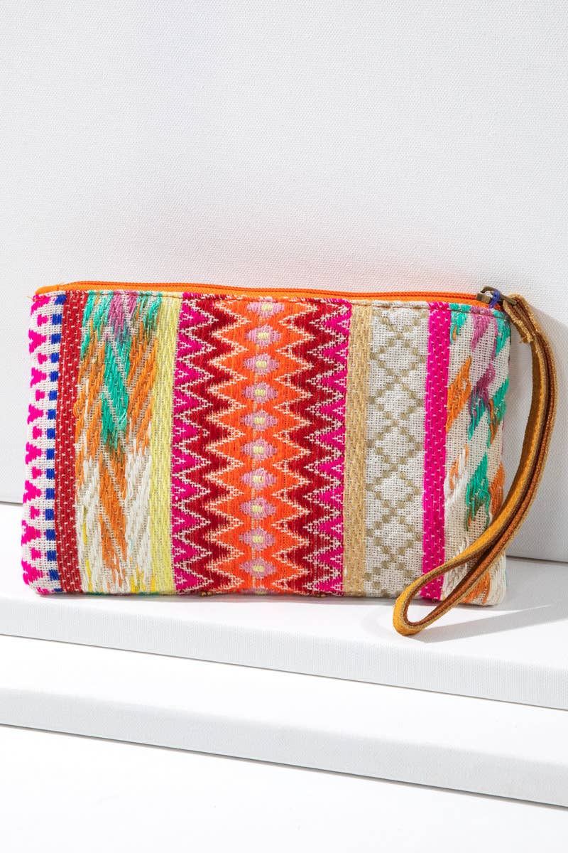 Handmade Ethnic Pattern Clutch beaded Wristlet