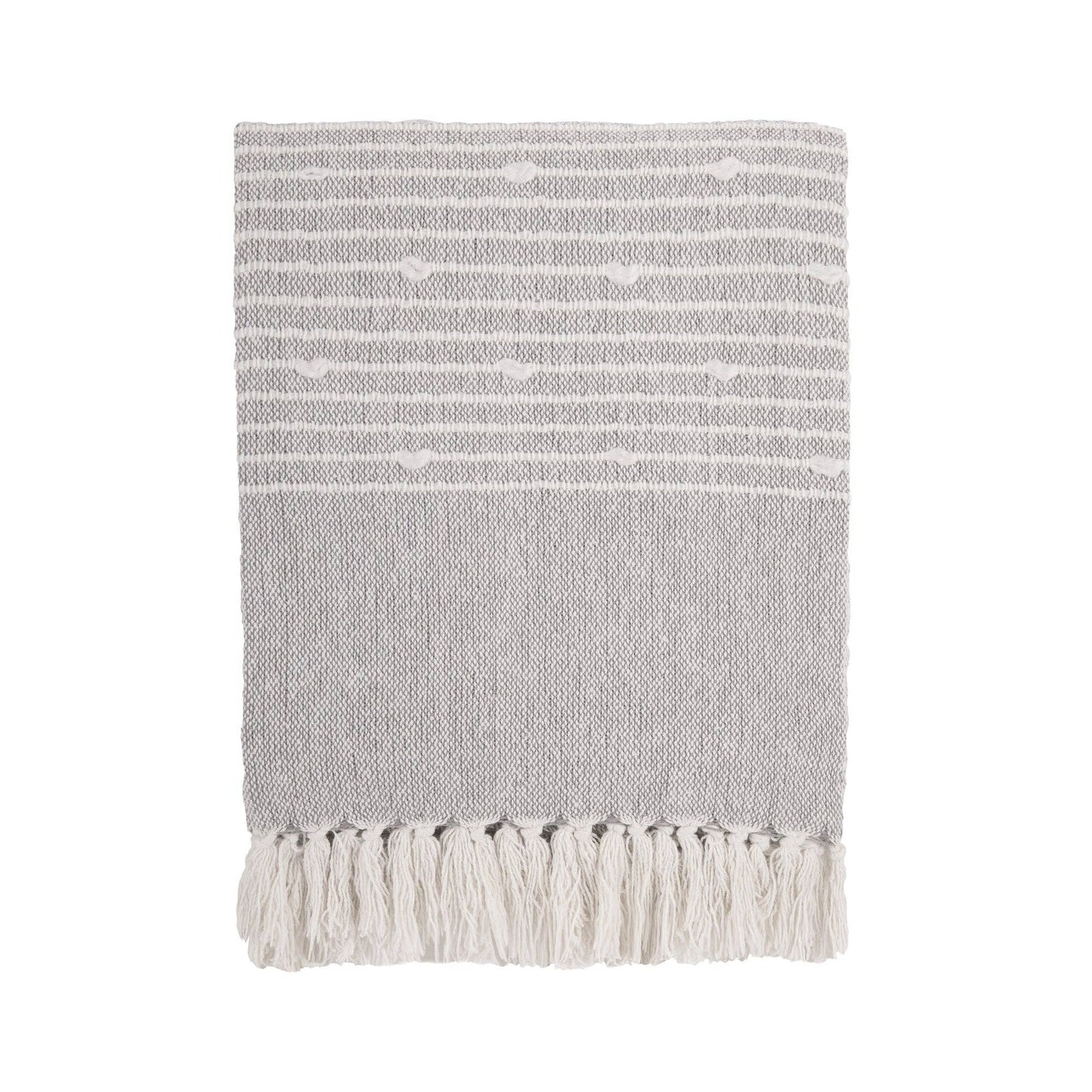 REDEARTH Classic Throw Blanket 100% Cotton - Medium Weight with Long-Lasting Fabric for Home & Outing Purpose - Soft Comfortable Feather Touch Housing Furnishing & Decor (50x60; Gray)