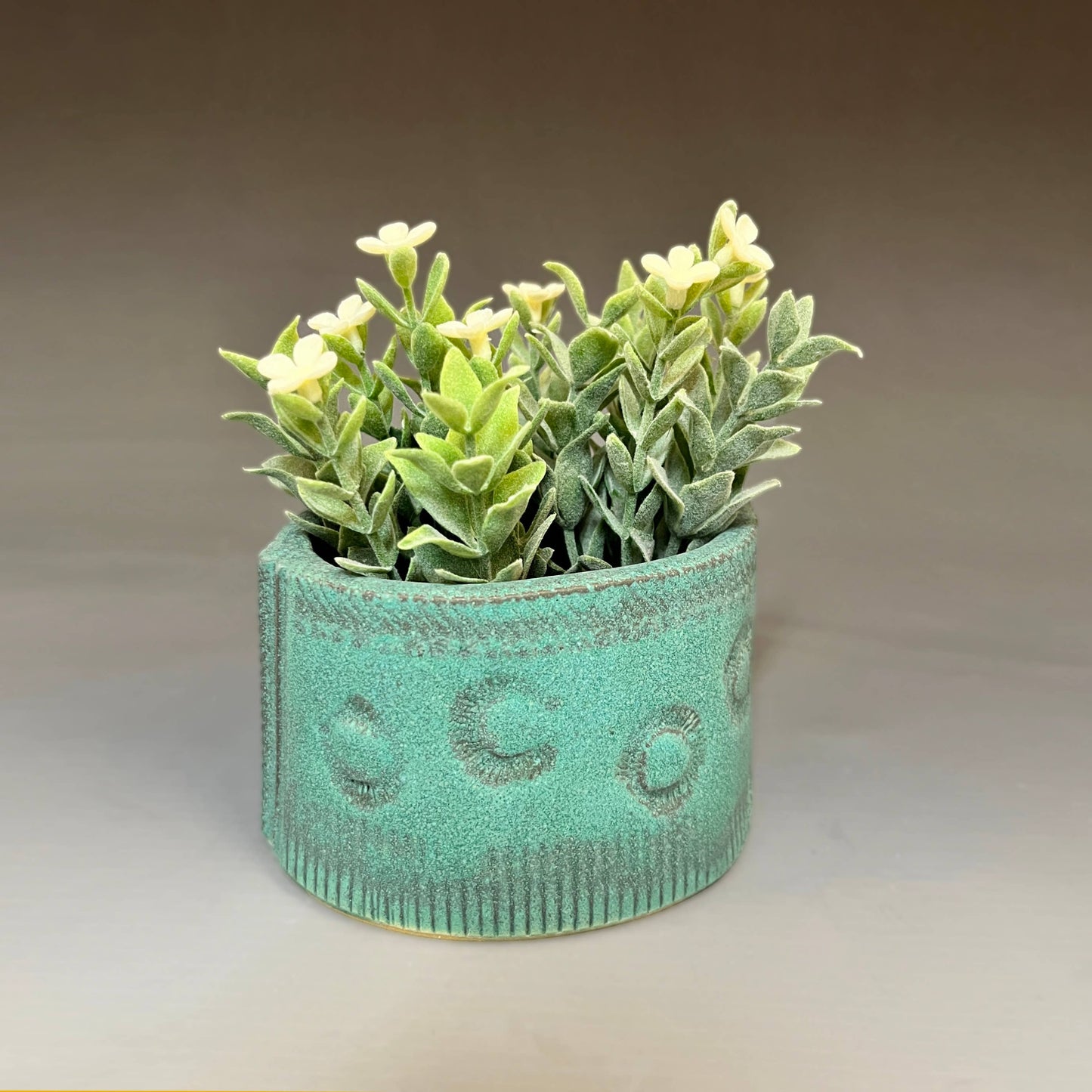 Macone Clay / Spooner Creek Green Mini Planter Stoneware