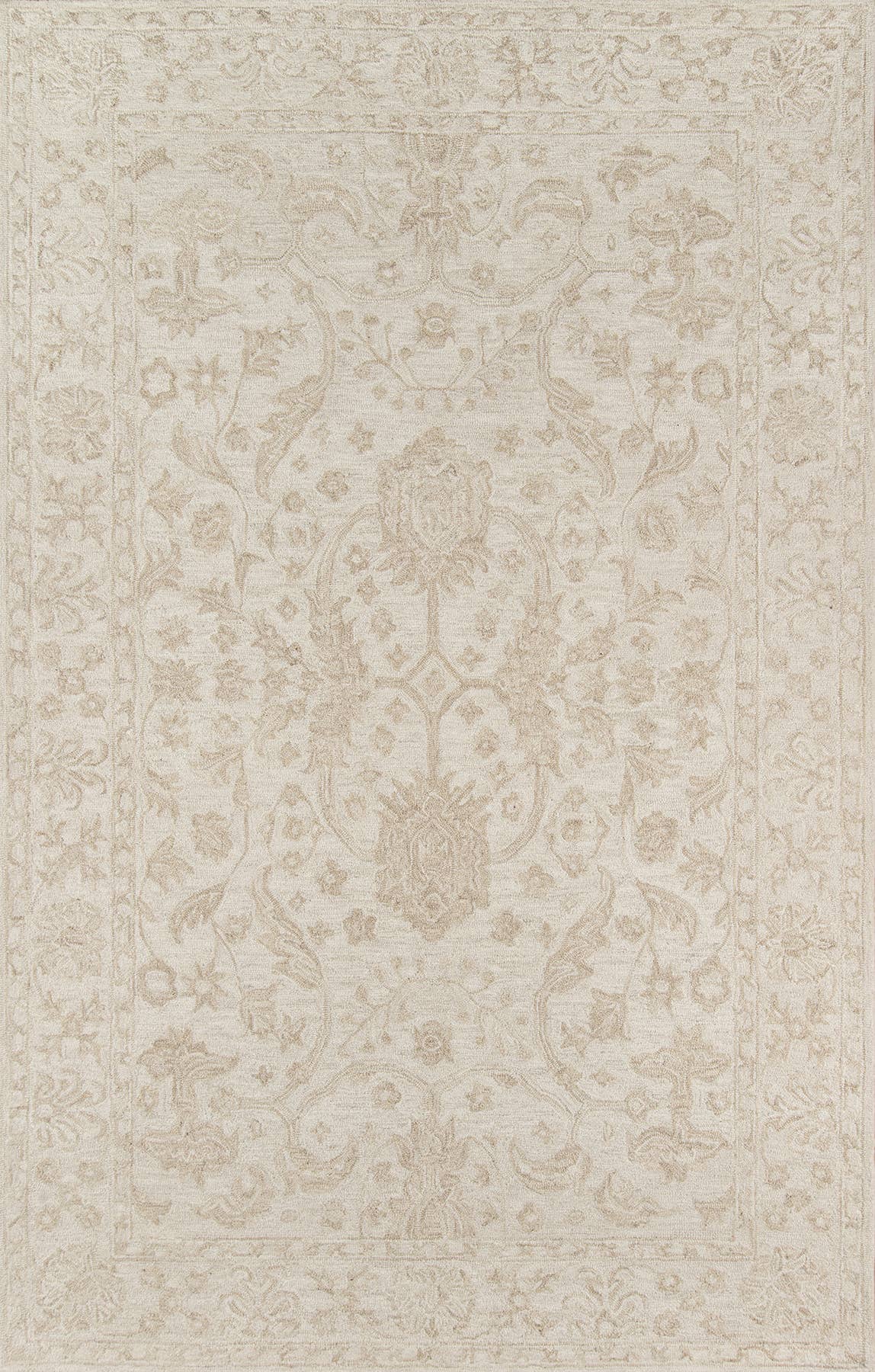 Momeni Cosette Beige Oriental Area Rug 100% wool fireplace hearth