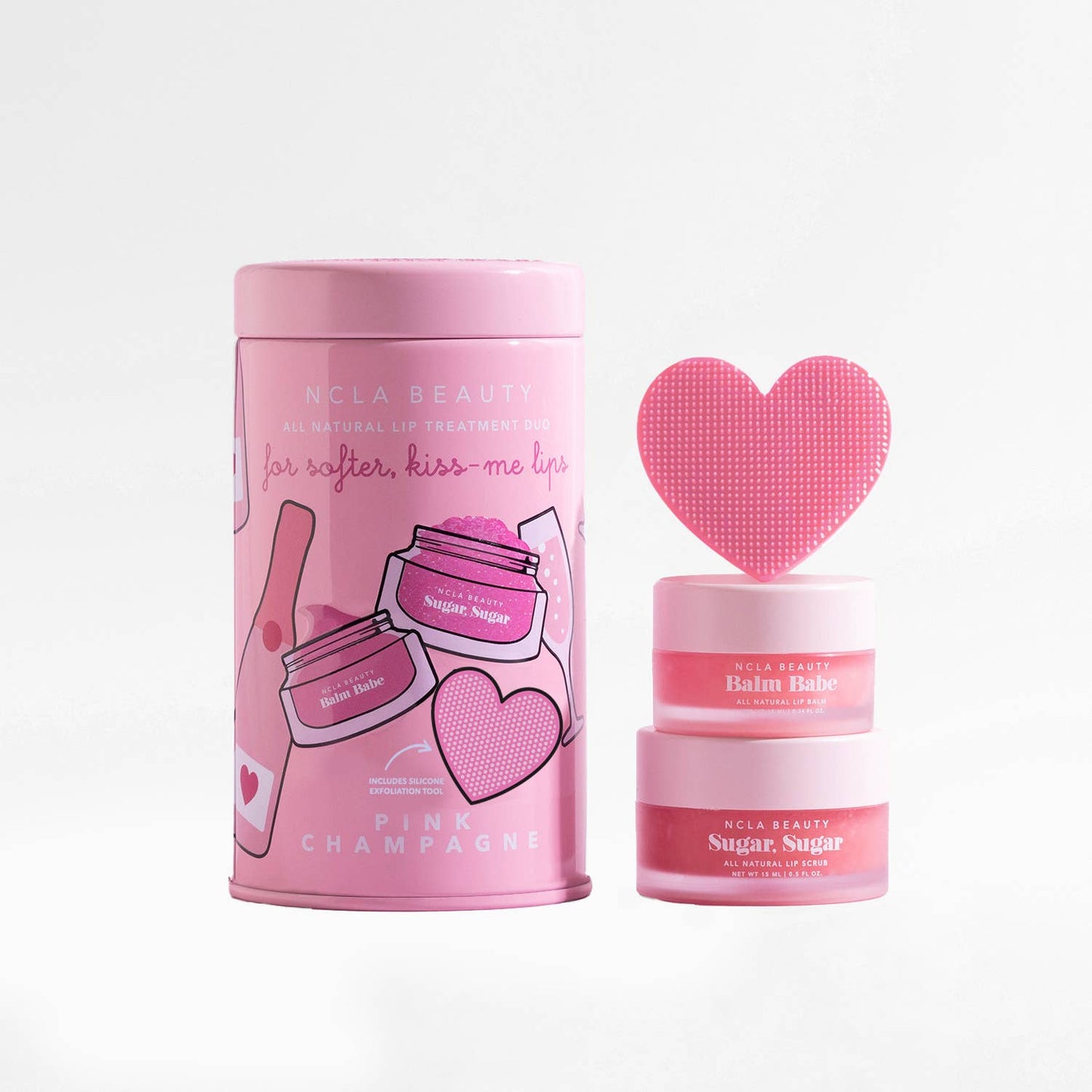Pink Champagne Lip Care Set + Lip Scrubber NCLA