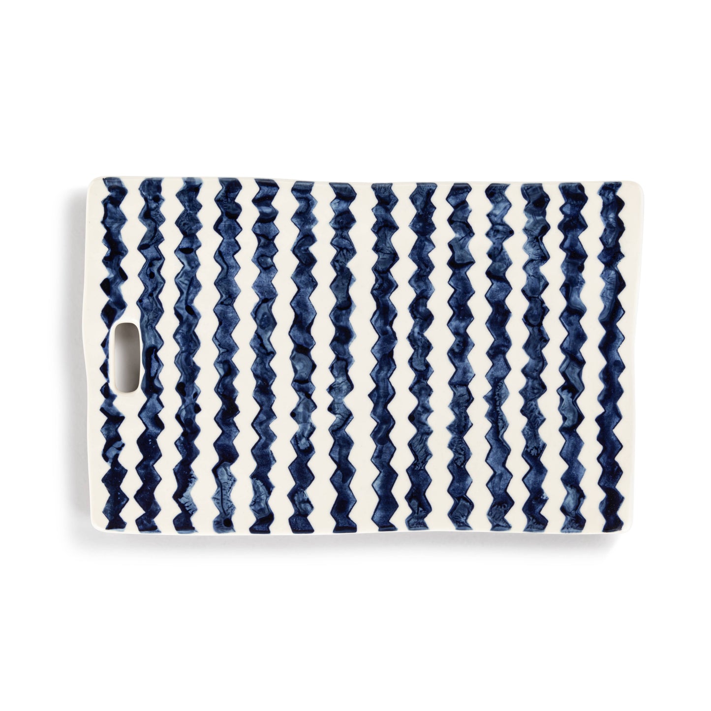 Hand Painted Ceramic Zig Zag Stripe Cutting Board