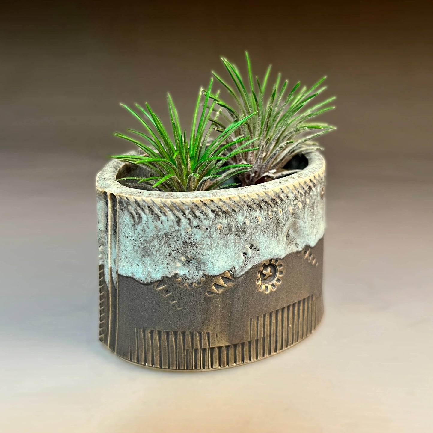 Macone Clay / Spooner Creek Green Mini Planter Stoneware