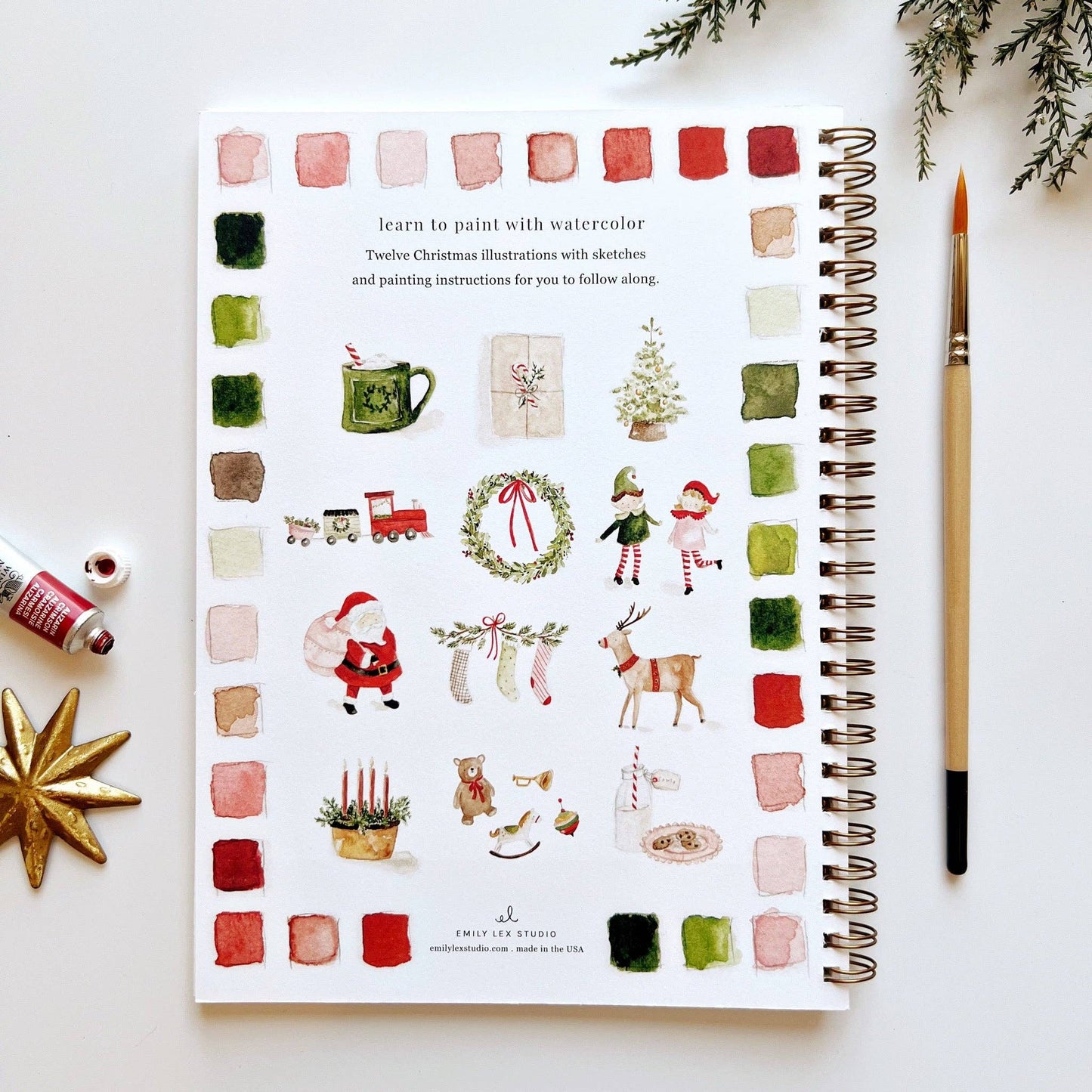 Emily Lex Studios Christmas watercolor workbook