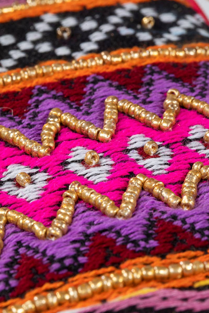 Handmade Ethnic Pattern Clutch Beaded Wristlet