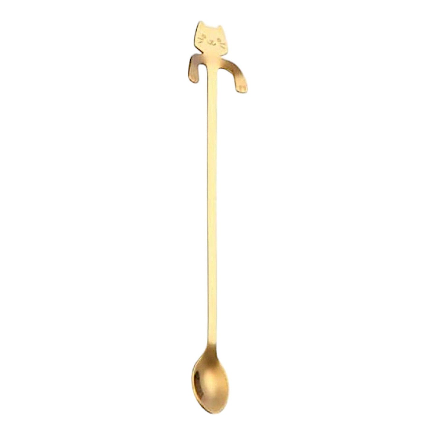 Cat Hanging 7.8"L Tea Spoon Gold (20/500)