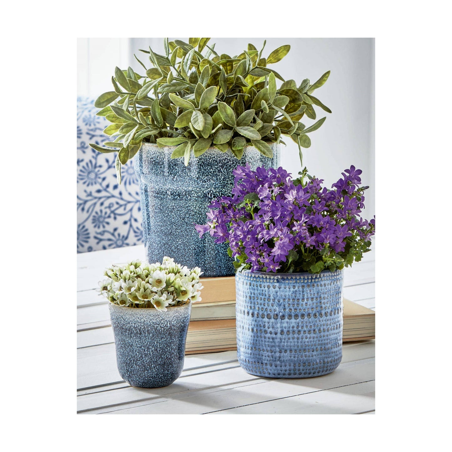 Reactive glaze Dottie Planter - Blue