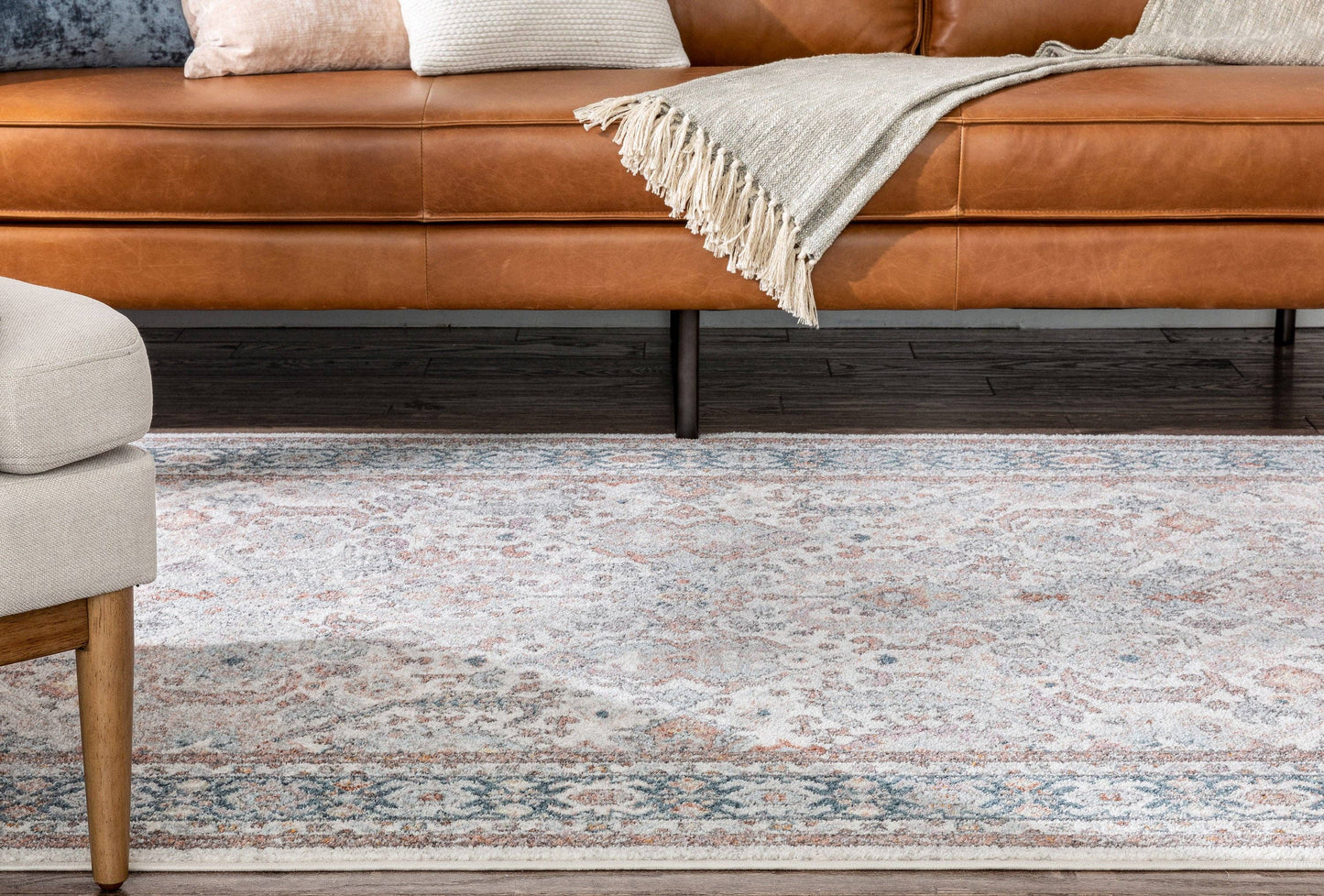Salida Vintage Oriental Botanical Border Beige Rust Rug