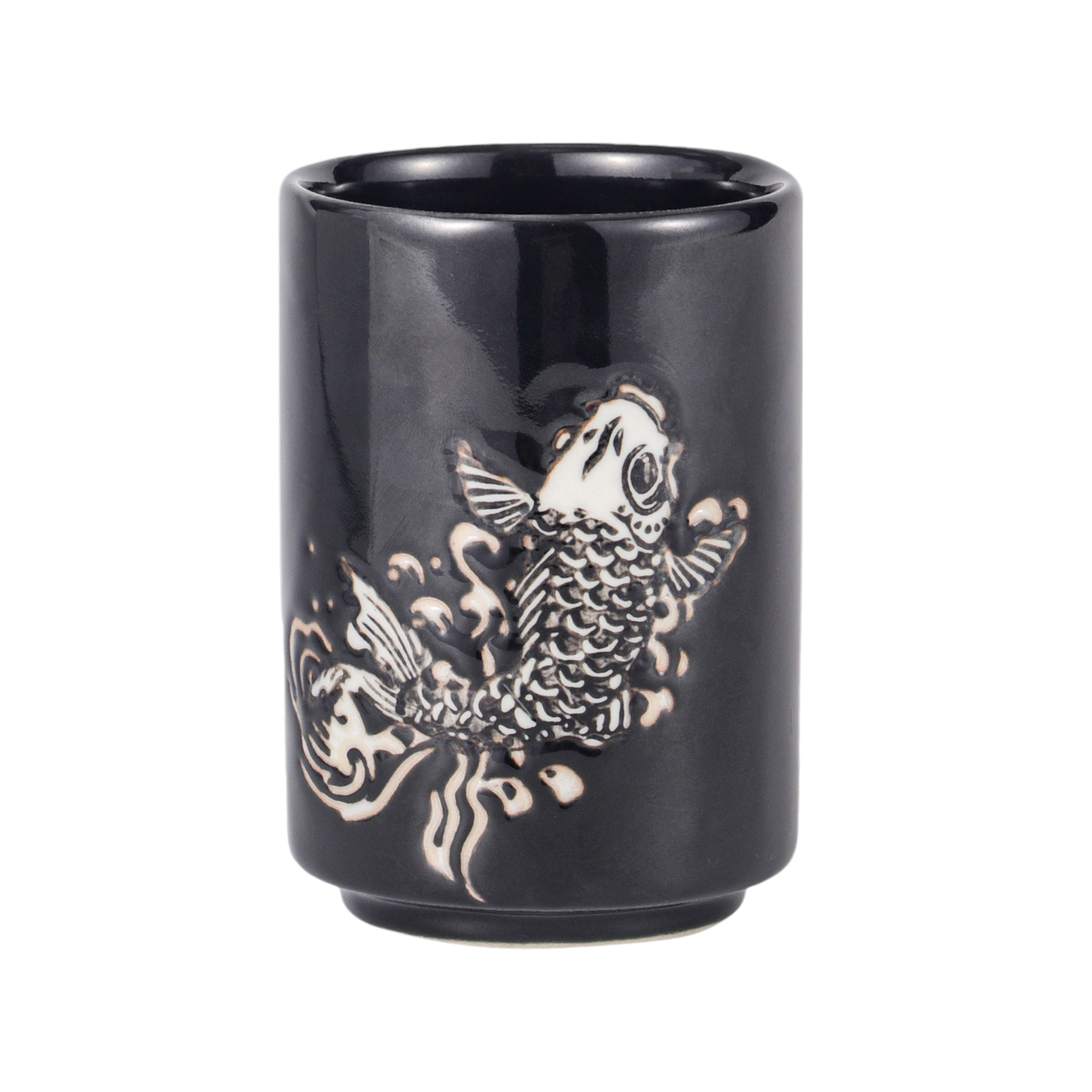 Koi Fish Yunomi Style Tea Cup Reactive Glaze 10 fl oz (12/72)