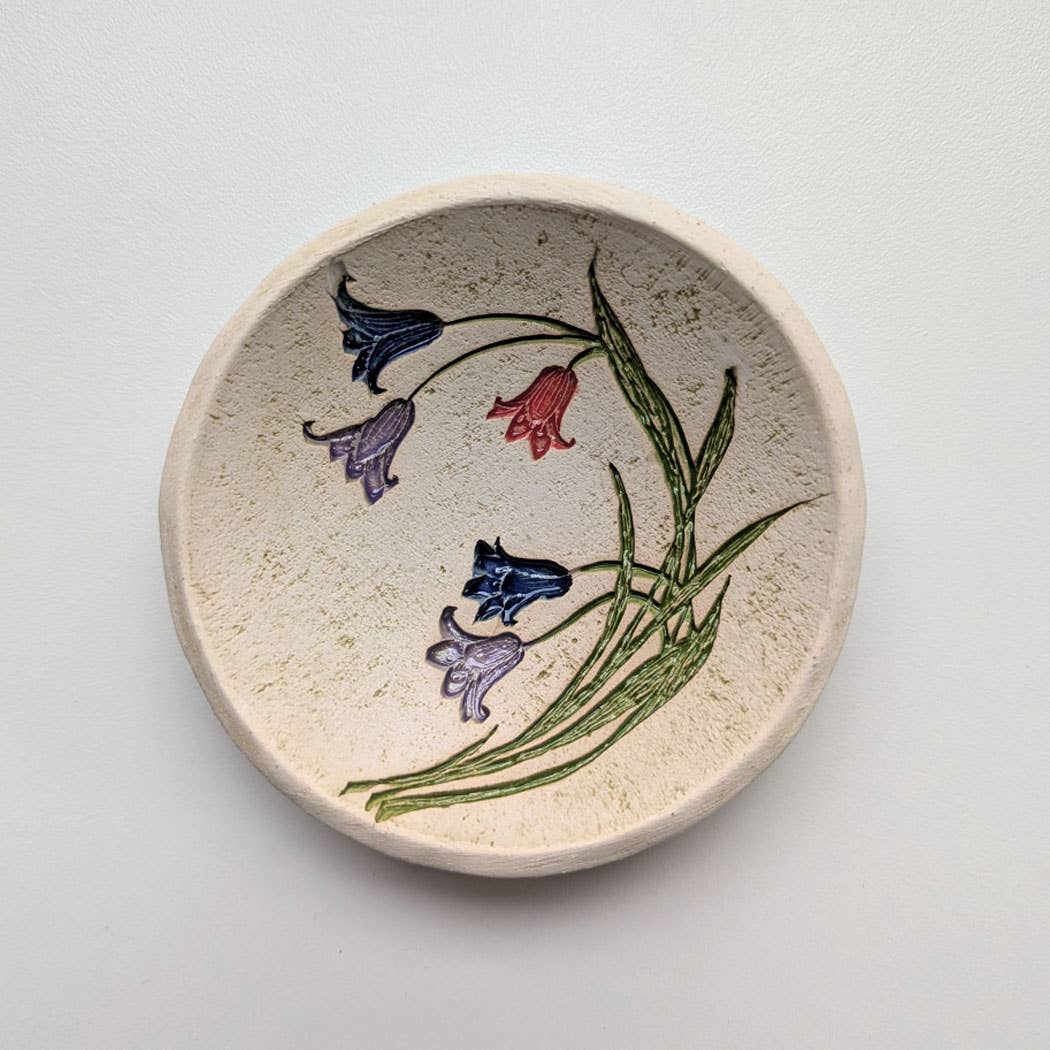 Pottery Dish Bowl - Lilies