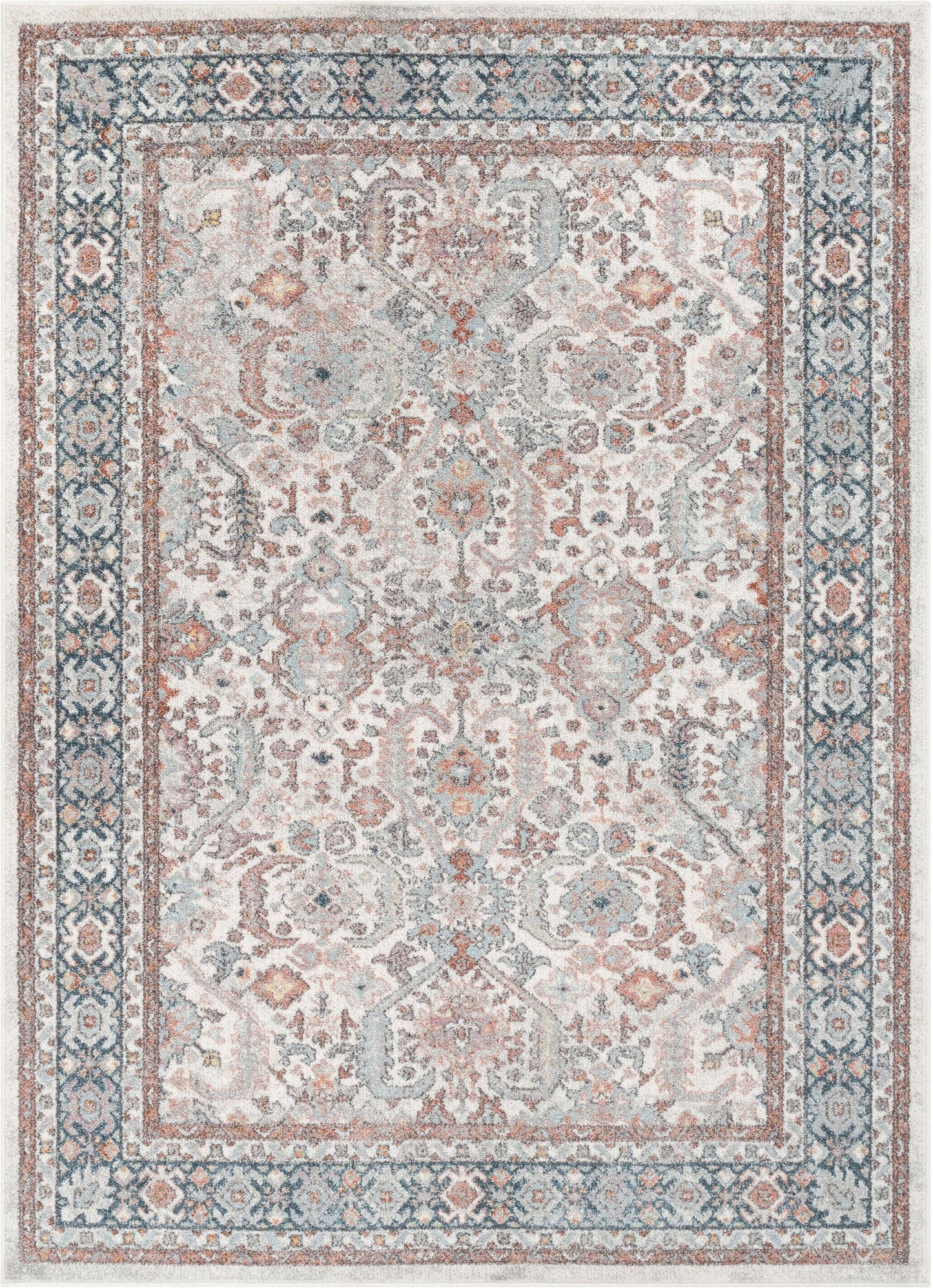 Salida Vintage Oriental Botanical Border Beige Rust Rug