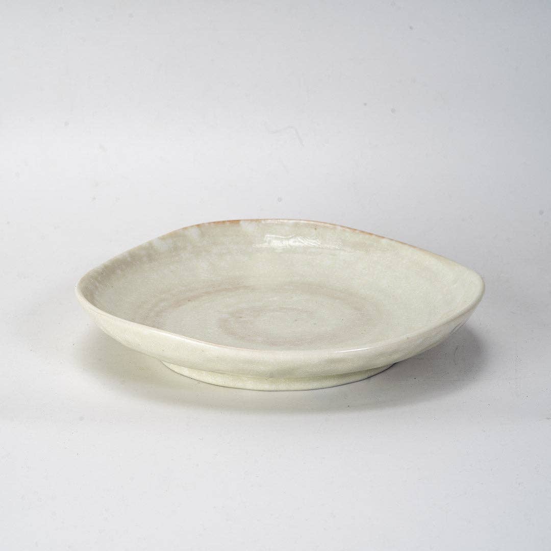 6.5"D Mino Ware Porcelain Appetizer Plate Hakeme Kobiki JP (6/48)