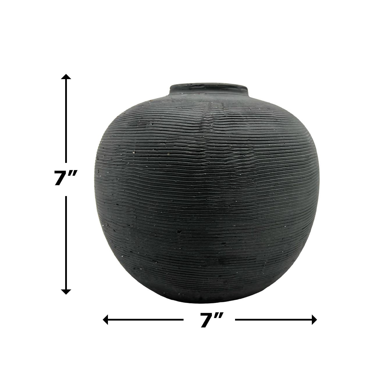 7" High Modern Ceramic Vase in Gray