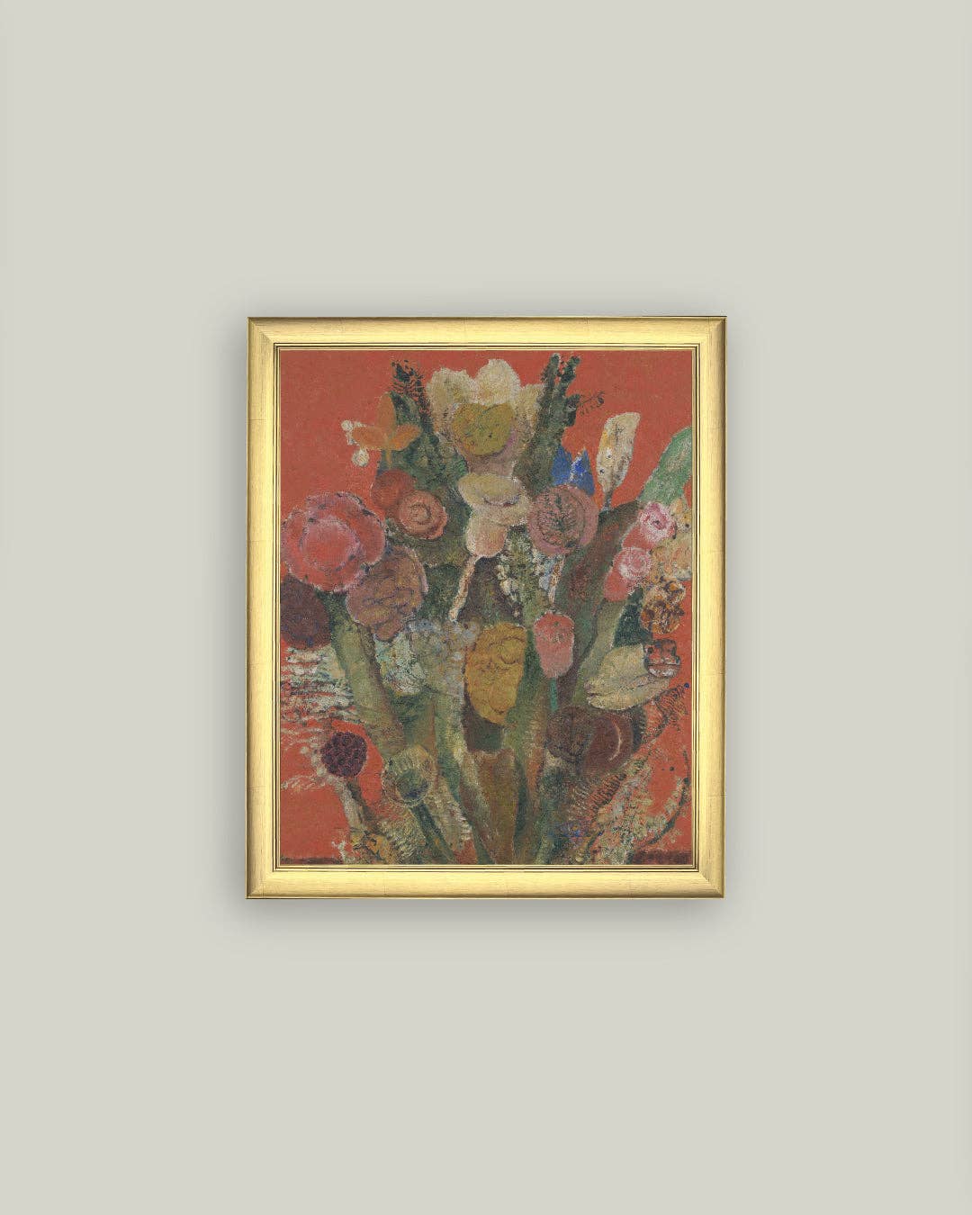 Eccentric Bouquet Framed Antique Art