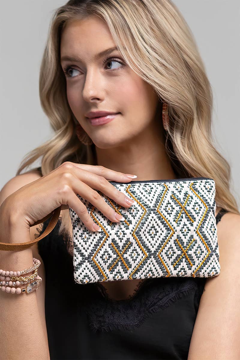 Handmade Colorado Ethnic Pattern Clutch beaded Wristlet