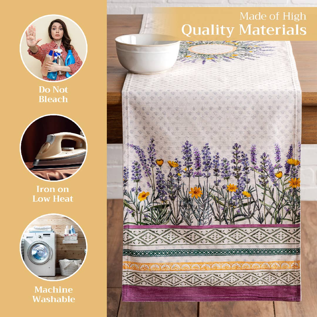 Fanny Lavender 100% Cotton Table Runner