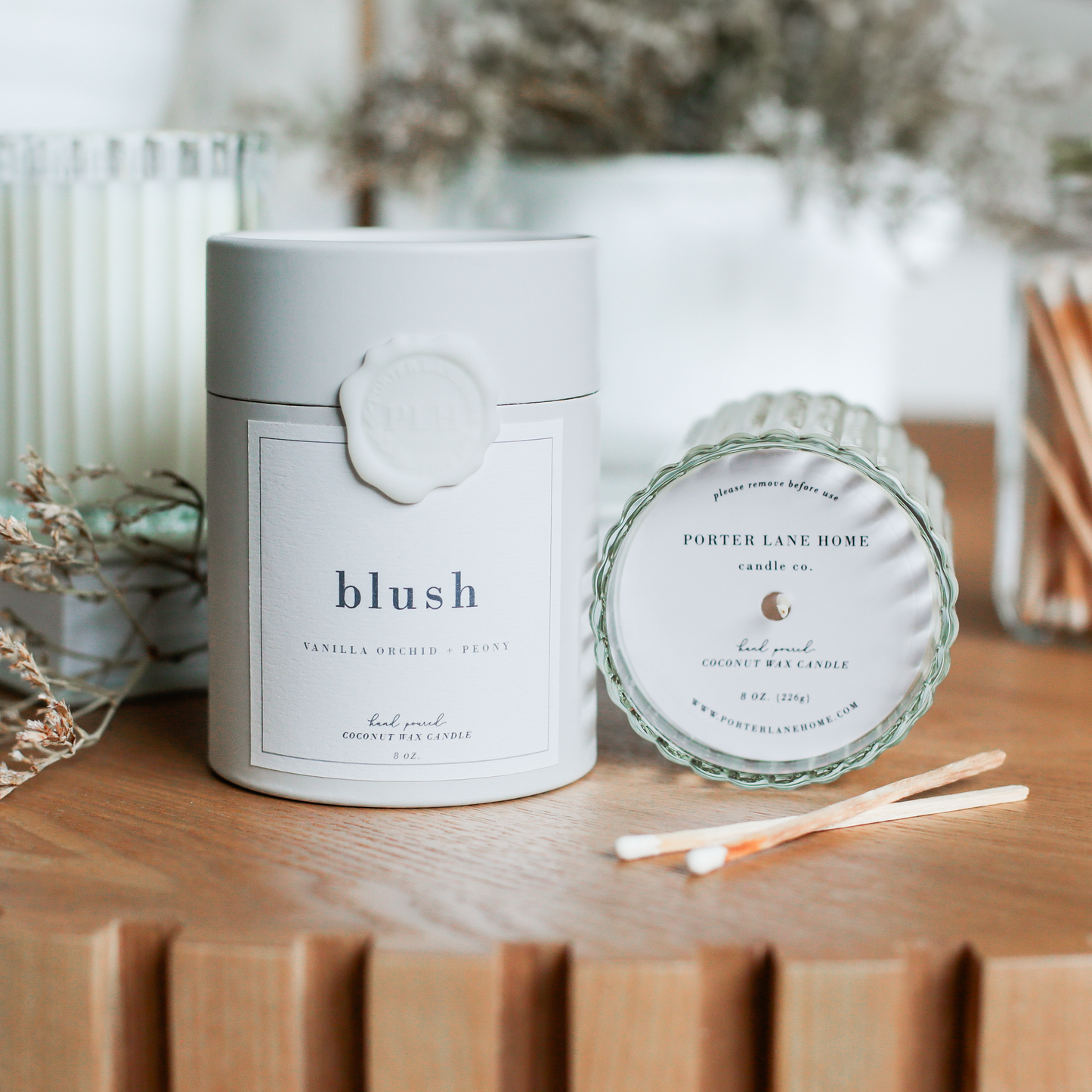 BLUSH | Vanilla Orchid + Peony Fluted Coconut Wax Candle