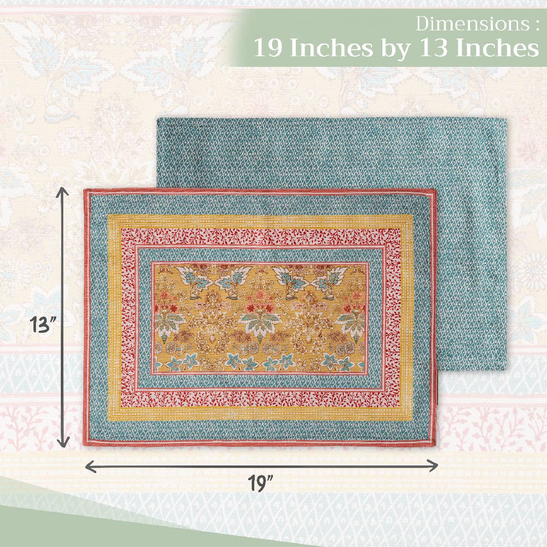 Marquise 100% Cotton Placemats 13" X 19" - Set Of 4