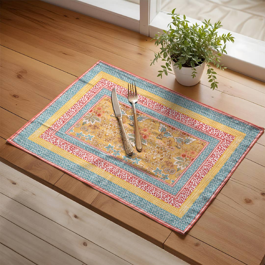 Marquise 100% Cotton Placemats 13" X 19" - Set Of 4