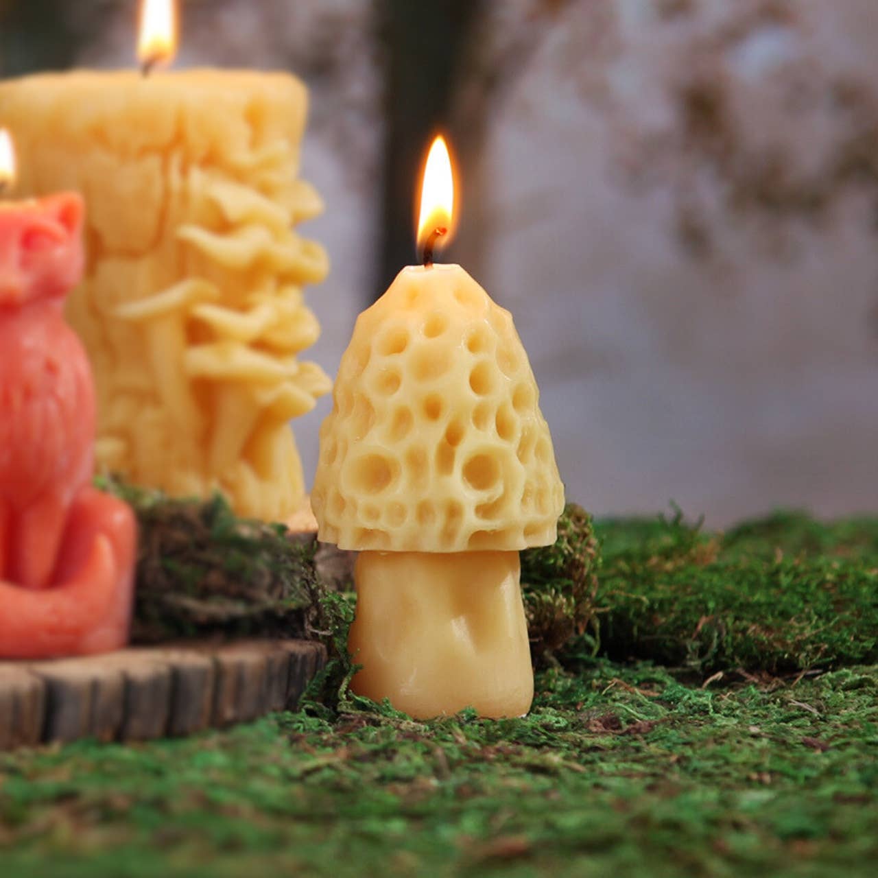 Beeswax Mushroom Candle