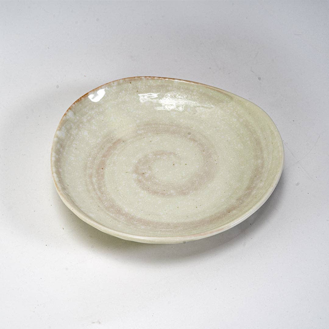6.5"D Mino Ware Porcelain Appetizer Plate Hakeme Kobiki JP (6/48)