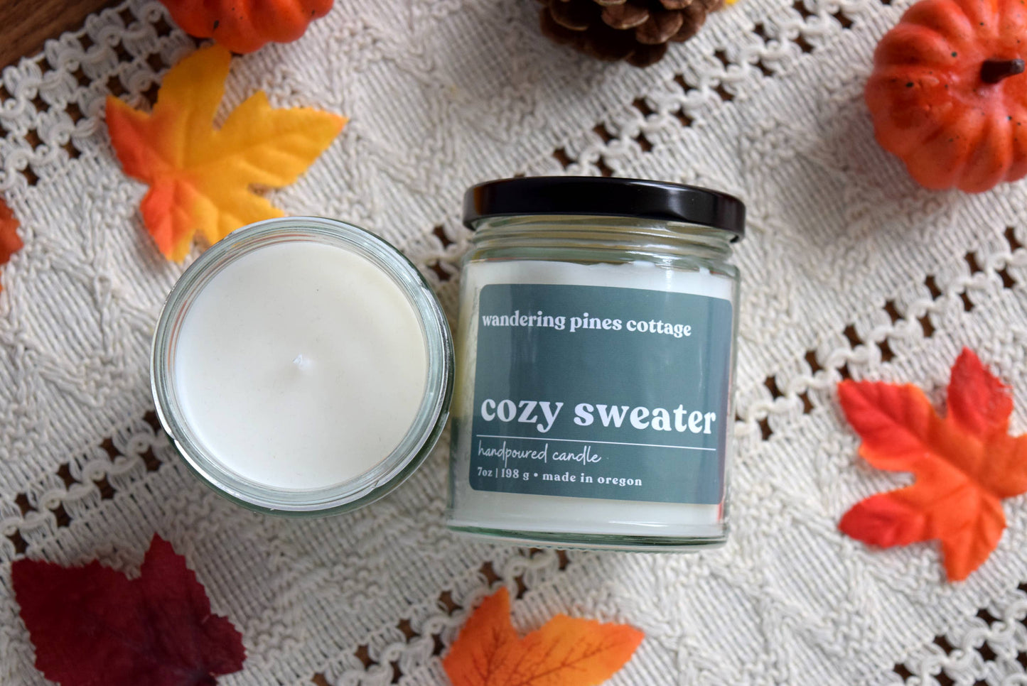 Cozy Sweater Fall Candle - 7 oz Glass Jar Candle