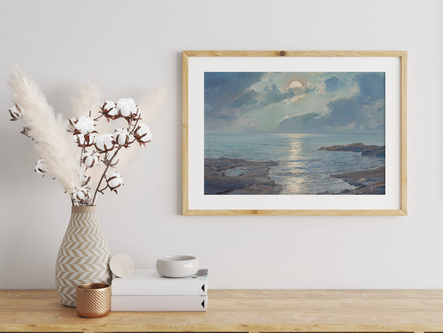 Moon Reflection Meditation Art Print | Yoga Wall Art
