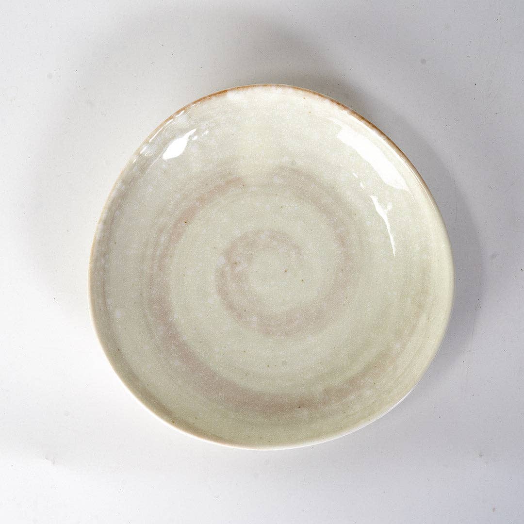 6.5"D Mino Ware Porcelain Appetizer Plate Hakeme Kobiki JP (6/48)