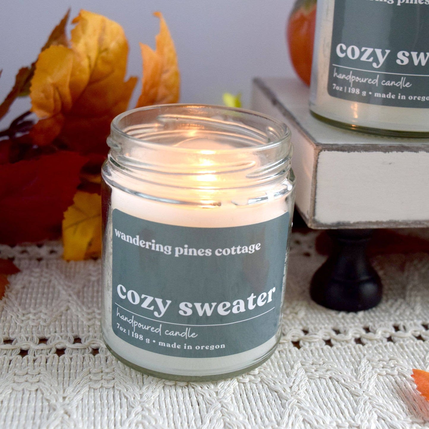 Cozy Sweater Fall Candle - 7 oz Glass Jar Candle