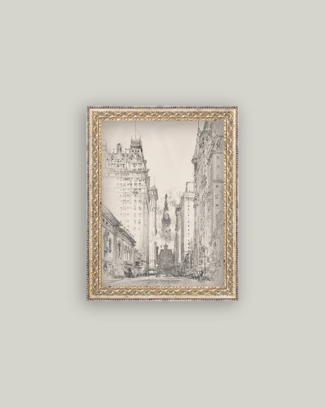 New York Sketch Framed Antique Art