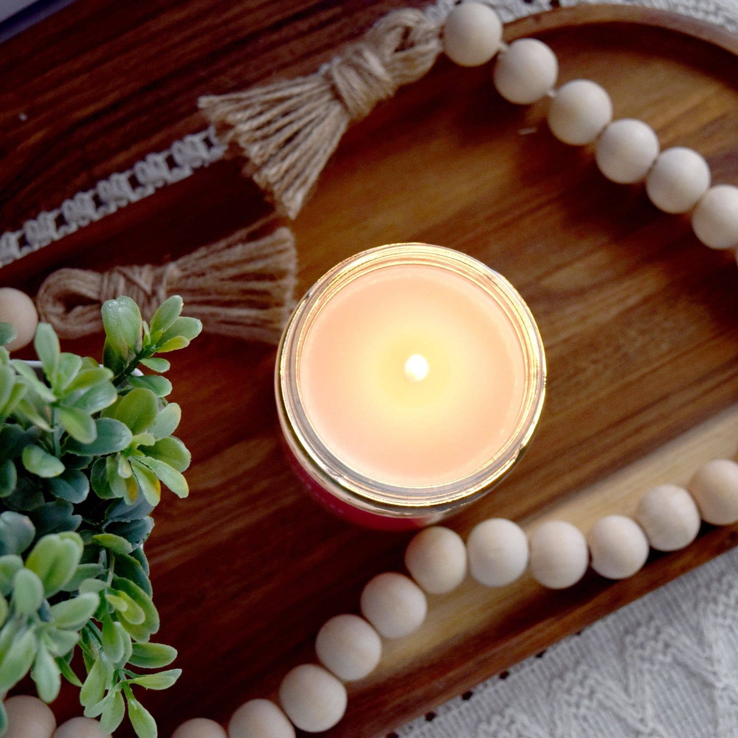 Cactus Flower Candle - 7 oz Clear Glass Jar Candle