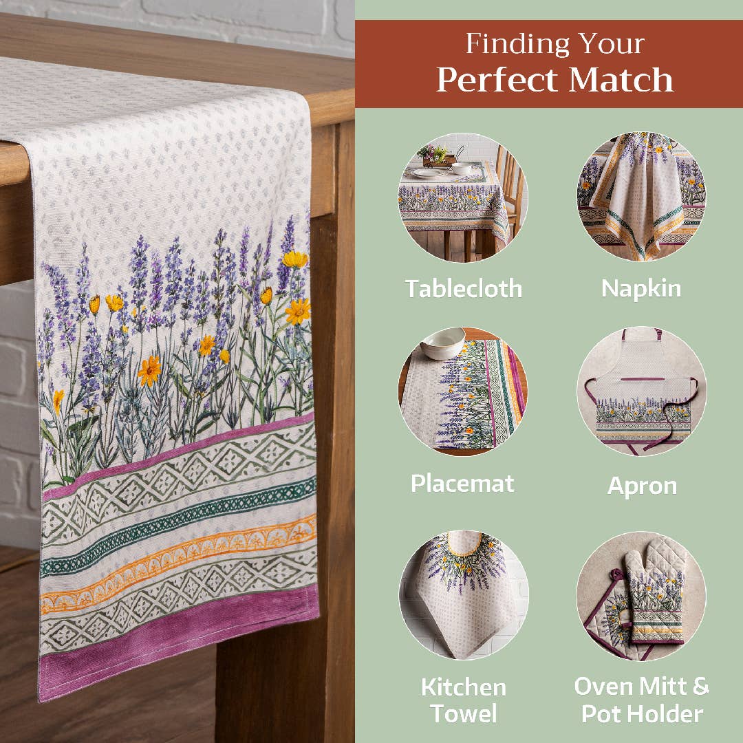 Fanny Lavender 100% Cotton Table Runner