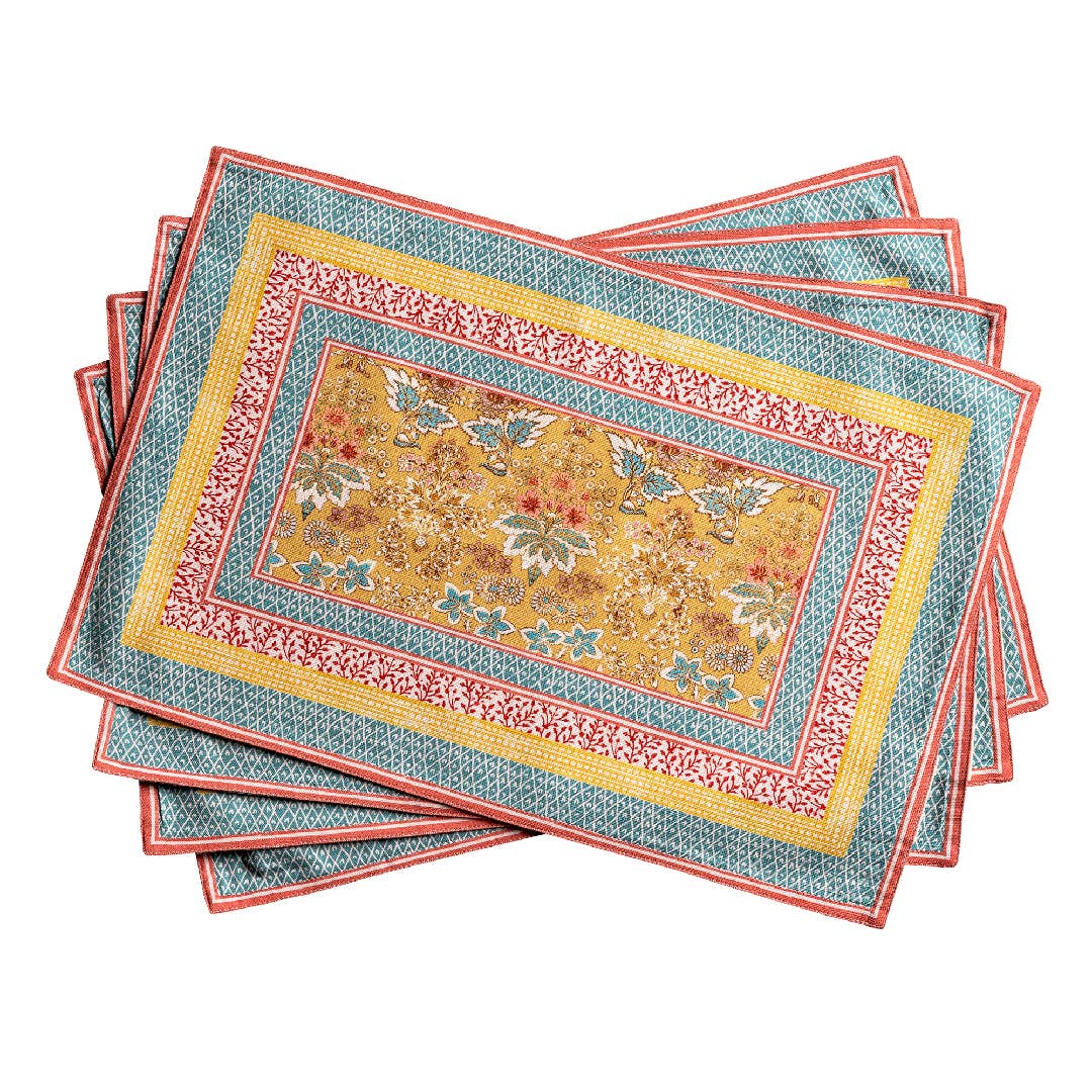 Marquise 100% Cotton Placemats 13" X 19" - Set Of 4
