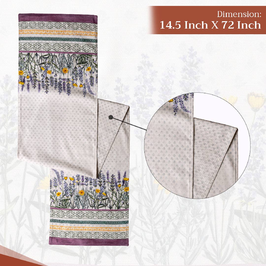 Fanny Lavender 100% Cotton Table Runner