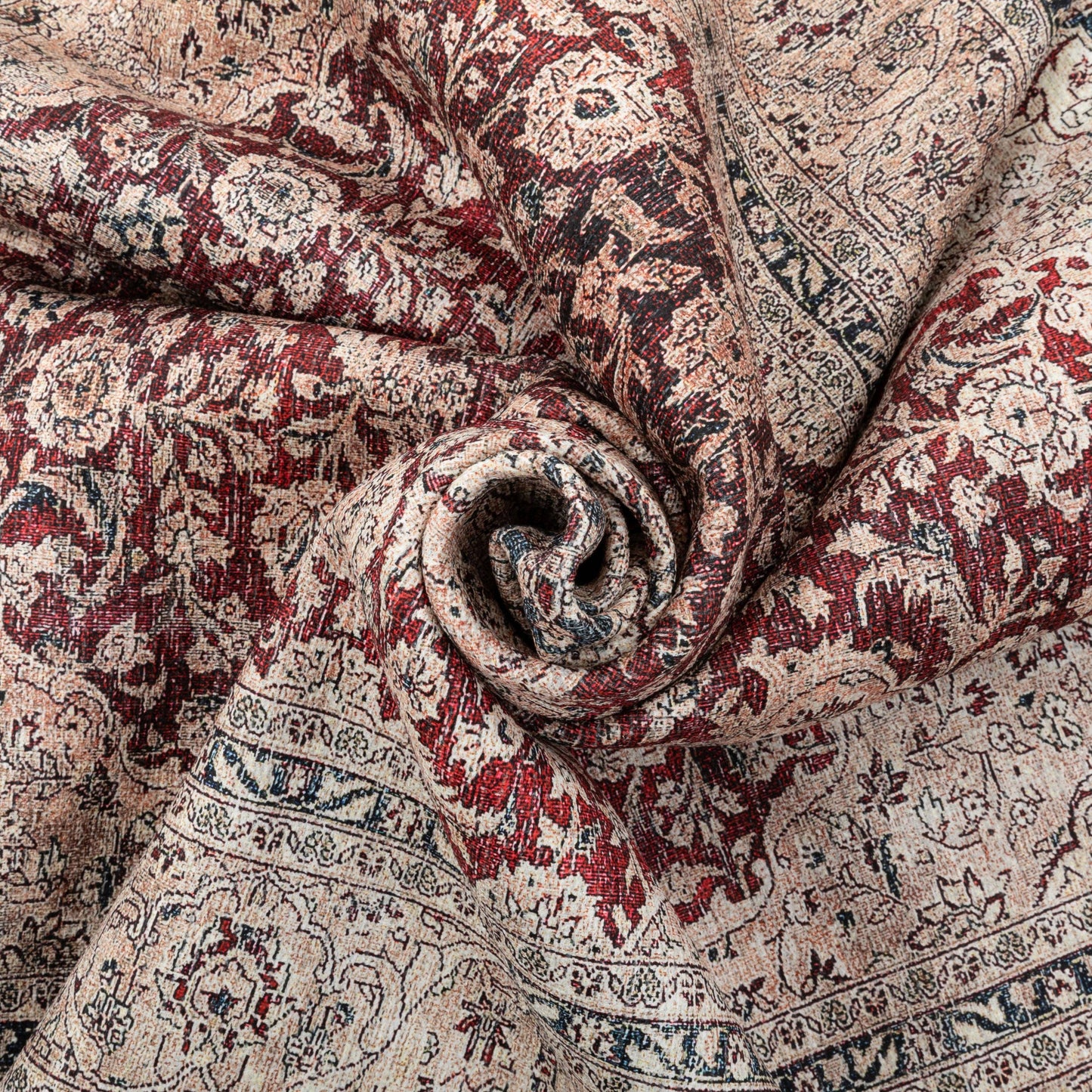 Tonti Machine Washable Vintage Medallion Oriental Red Flat