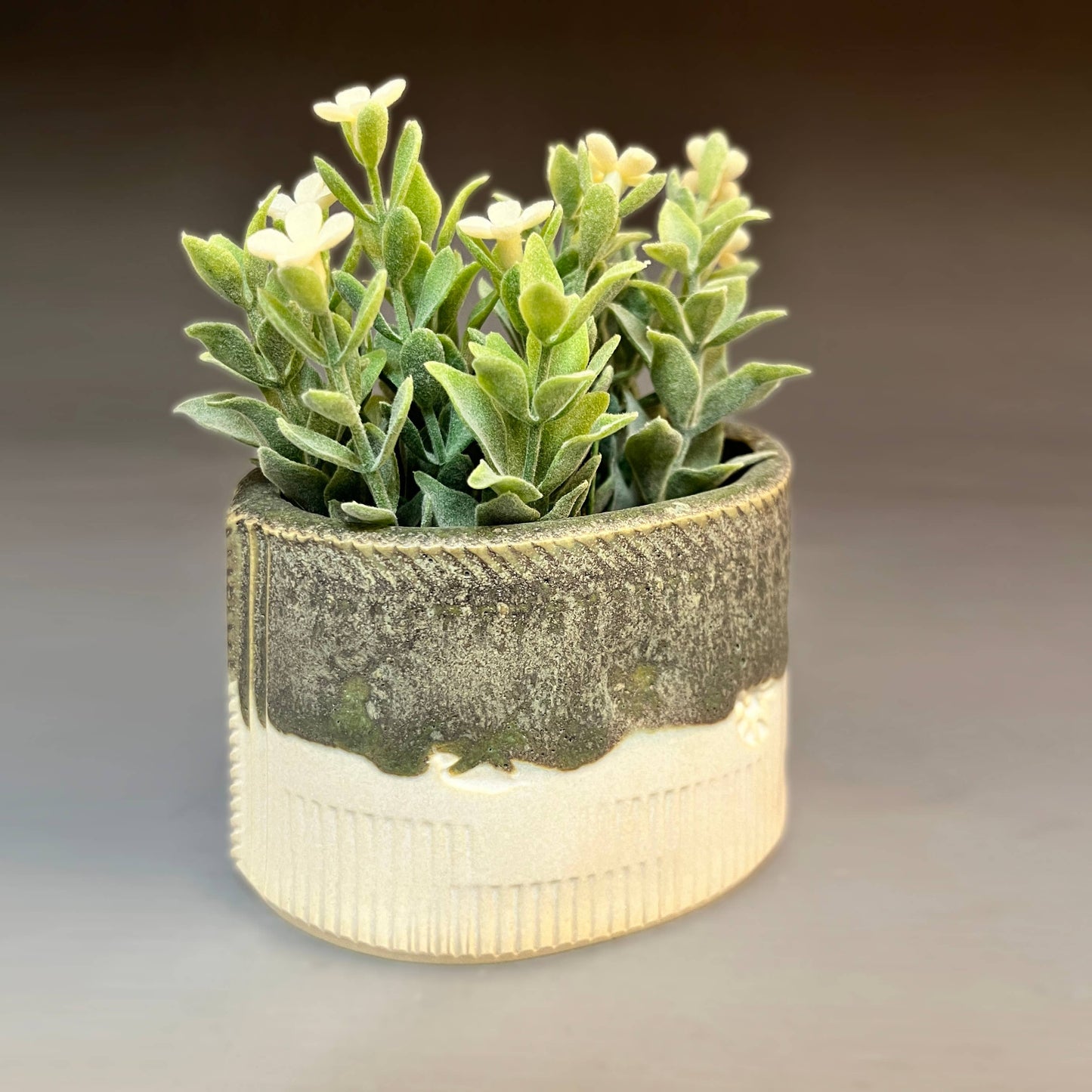 Macone Clay / Spooner Creek Green Mini Planter Stoneware