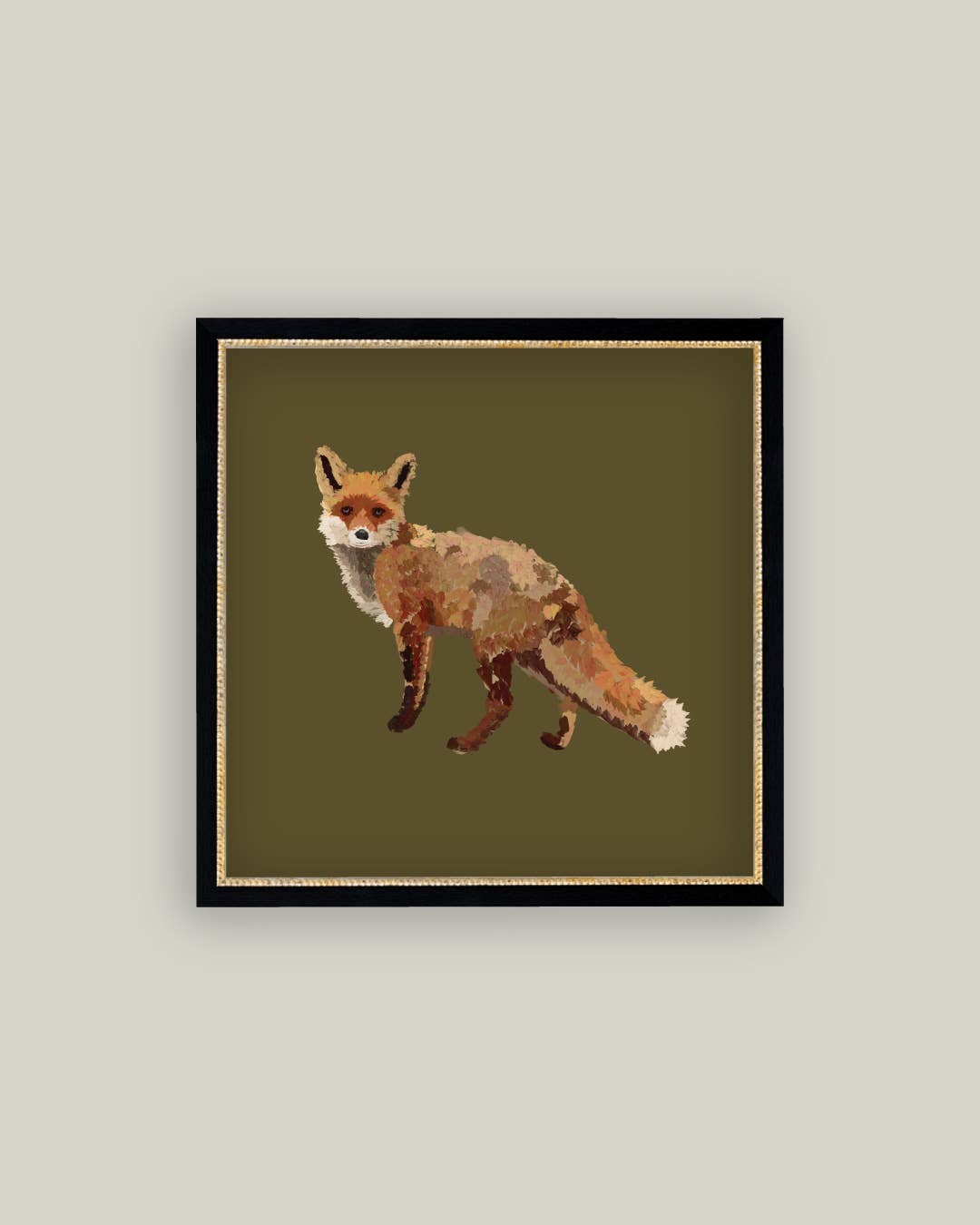 Fox Closeup Framed Antique Art