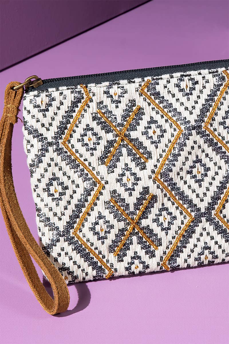 Handmade Colorado Ethnic Pattern Clutch beaded Wristlet