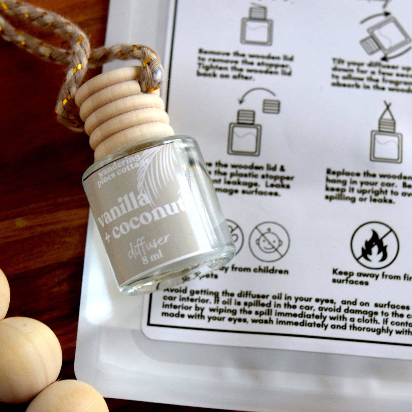 Hanging Car Diffuser 8 ml Vanilla and Coconut