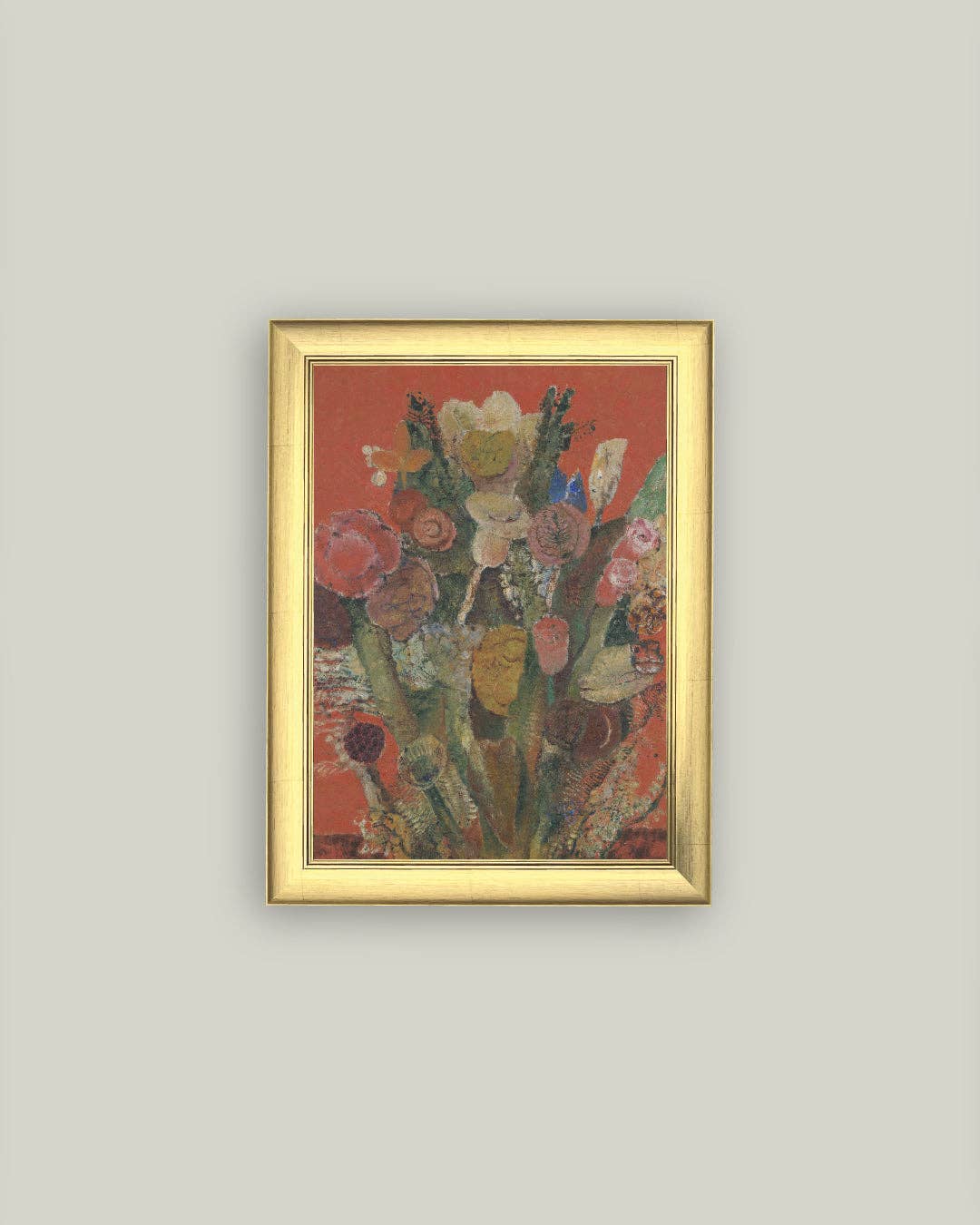 Eccentric Bouquet Framed Antique Art