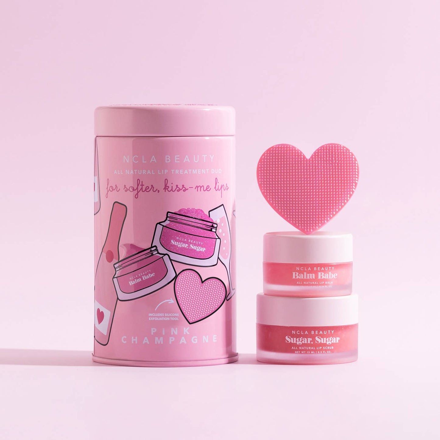 Pink Champagne Lip Care Set + Lip Scrubber NCLA