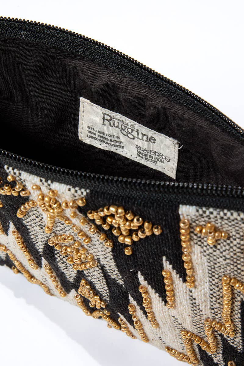 Wren Handmade Ethnic Pattern Clutch Beaded Wristlet