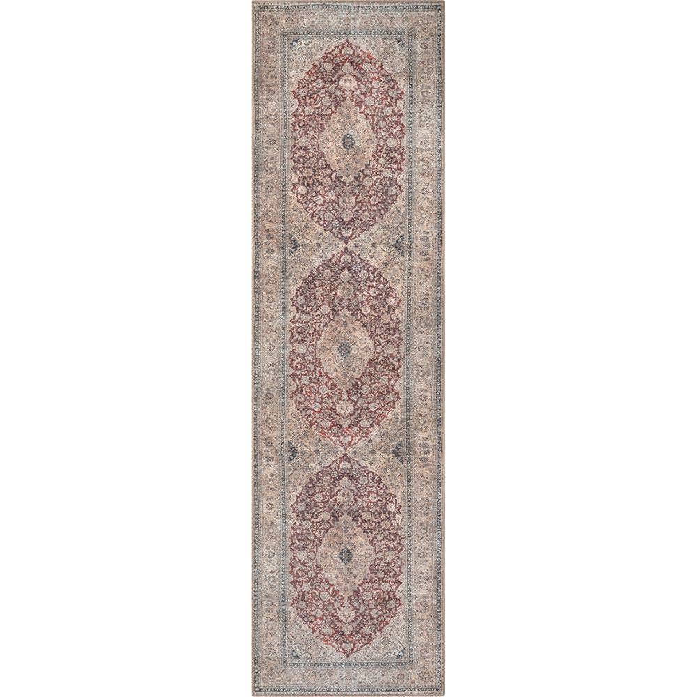 Tonti Machine Washable Vintage Medallion Oriental Red Flat