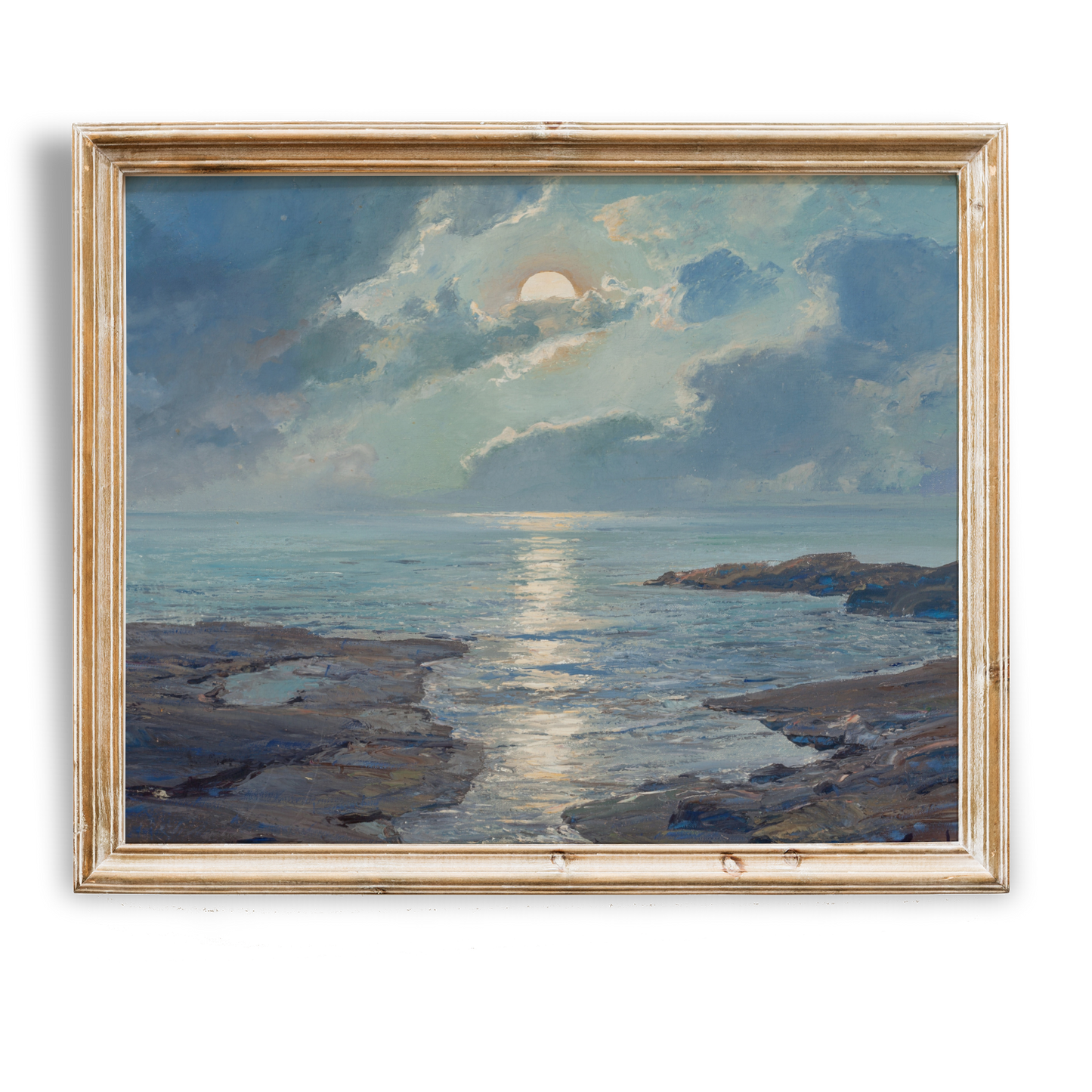 Moon Reflection Meditation Art Print | Yoga Wall Art