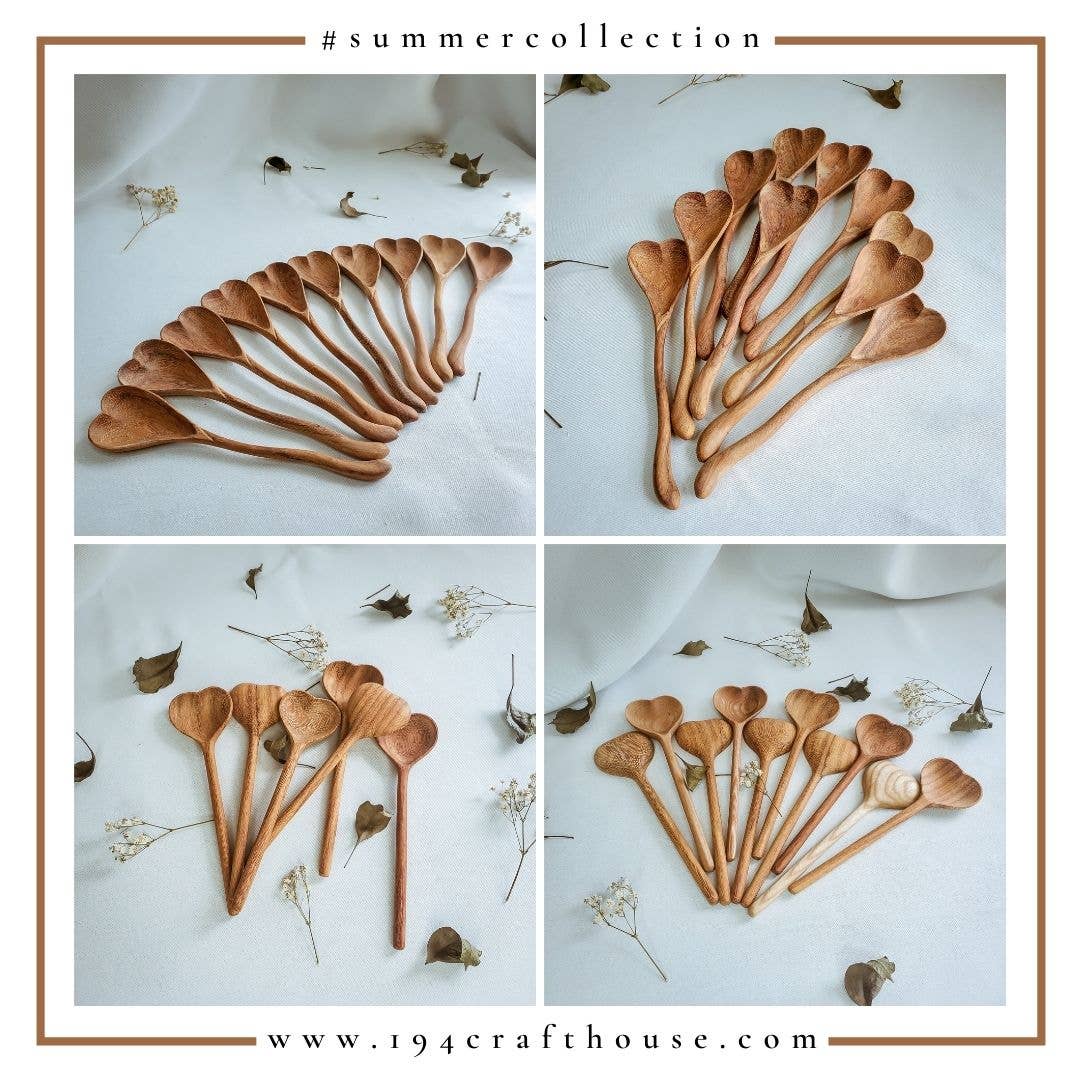 Wiggly Heart-Shaped Wooden Spoon - Home Decor and Gifts