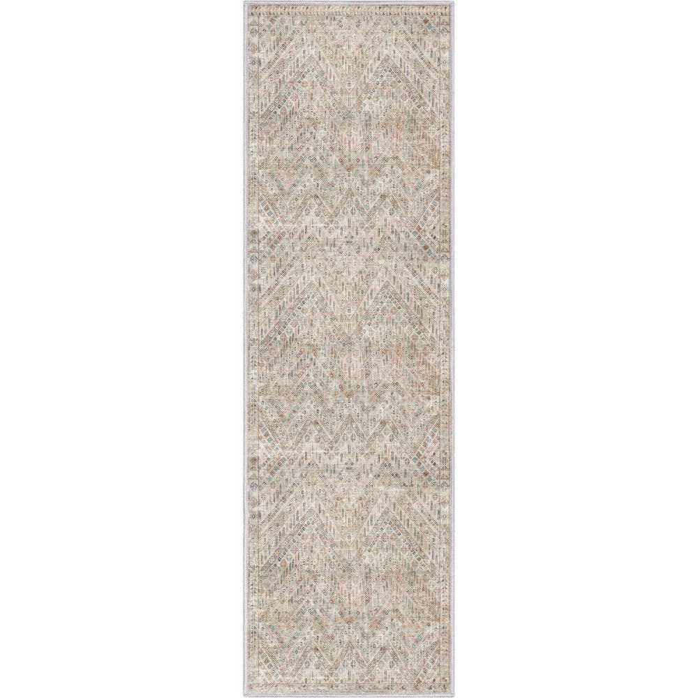 Anya Vintage Tribal Chevron Ivory Flat-Weave Rug