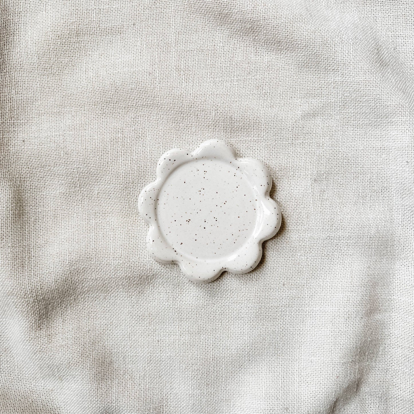 The Mini Petal Ceramic Dish (Speckled White) | Made To Order