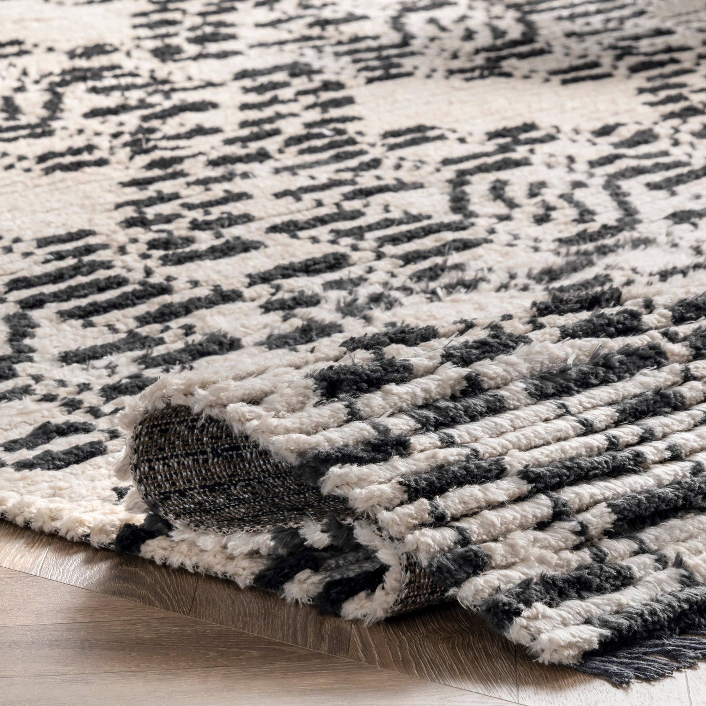 Celia Soft Shag Abstract Aztec Fringe Area Rug