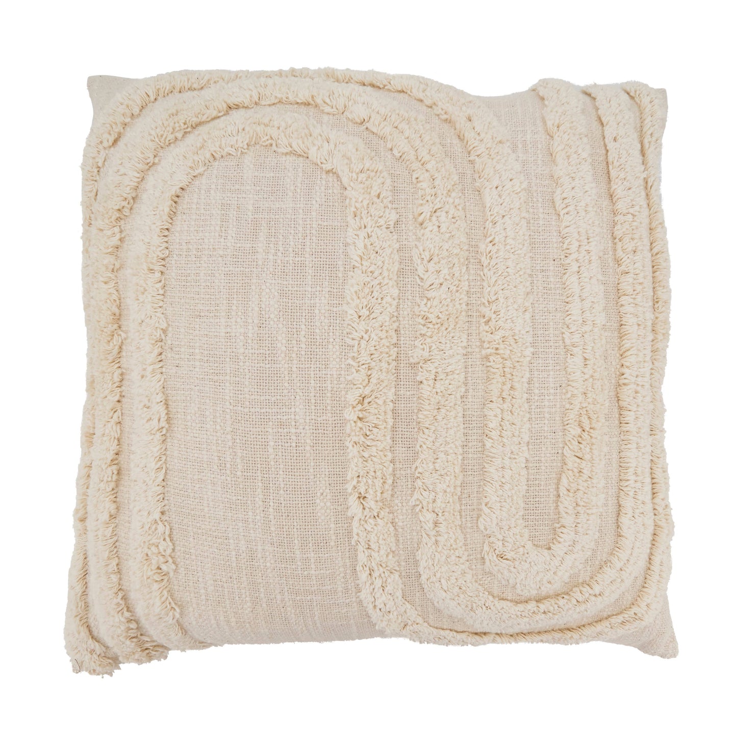 Modern Chic Tufted Throw Pillow cream swirl